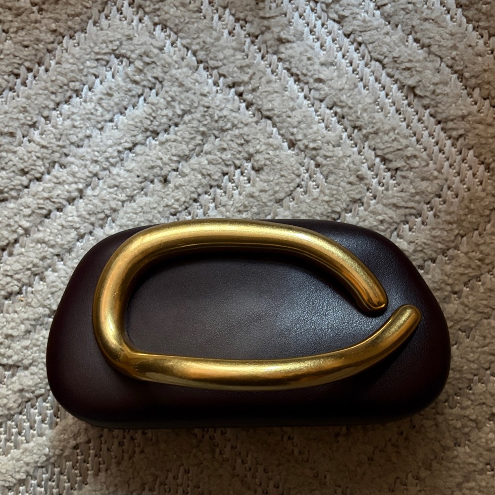 Brown Clutch with Gold Accent